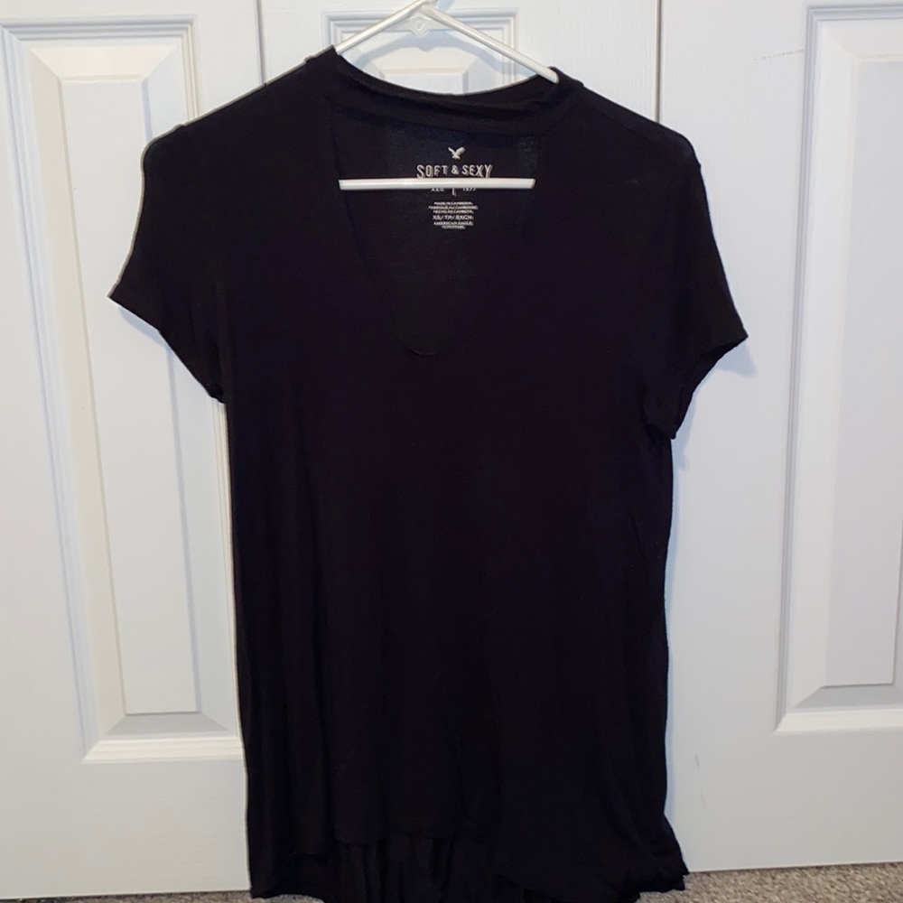 A black American Eagle short sleeve shirt, size XS